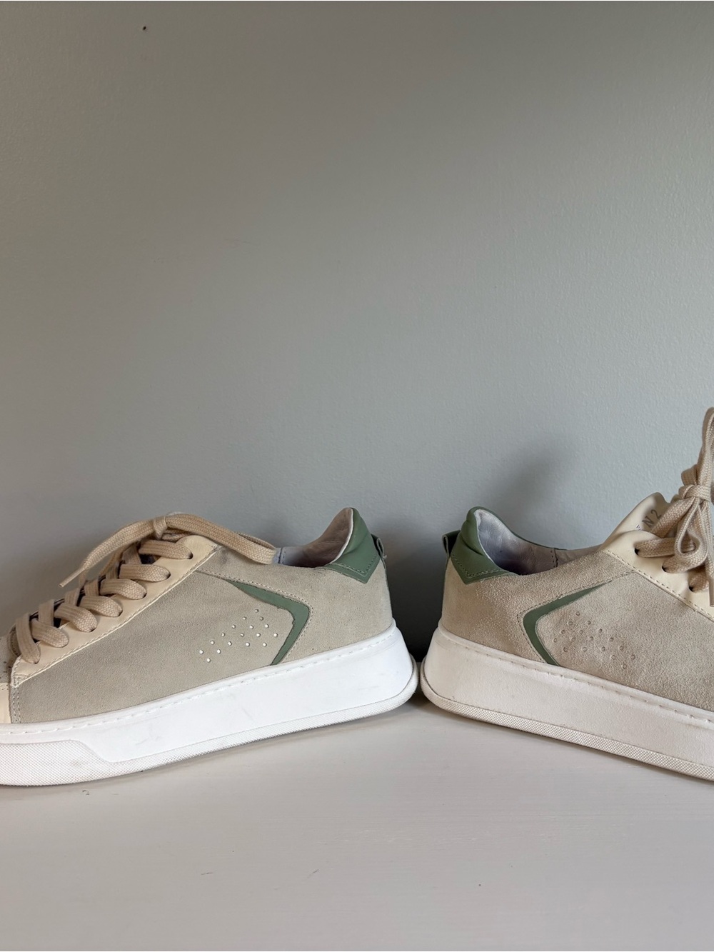 Miz Mooz Tristin Suede Platform Sneakers Sage Green 38 - Picture 7 of 12